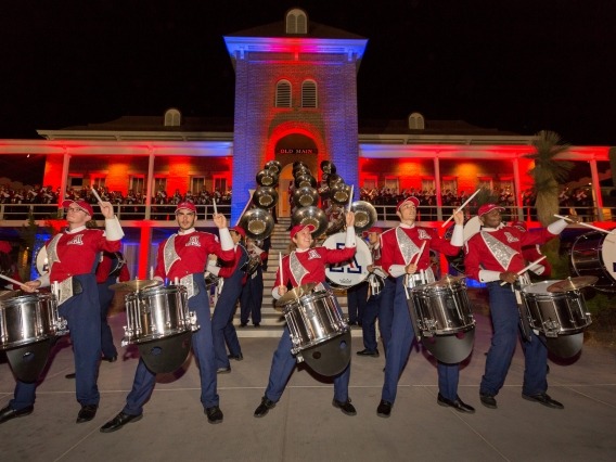pride of arizona marching band outside old main