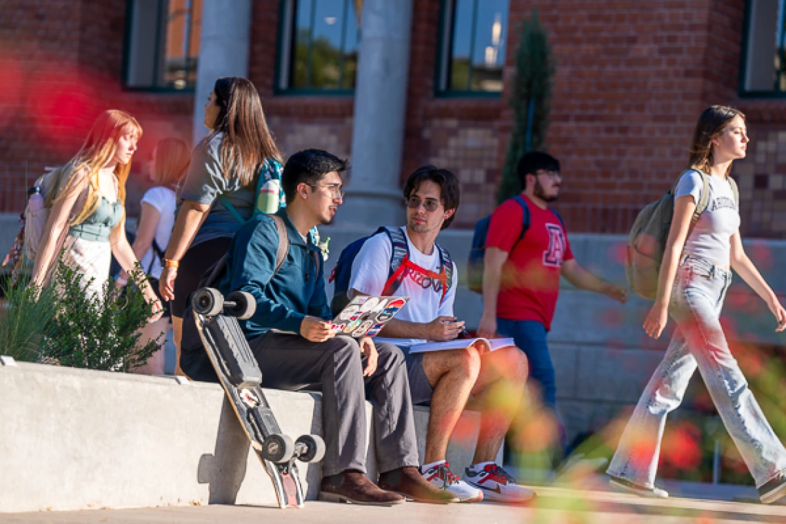 students on campus