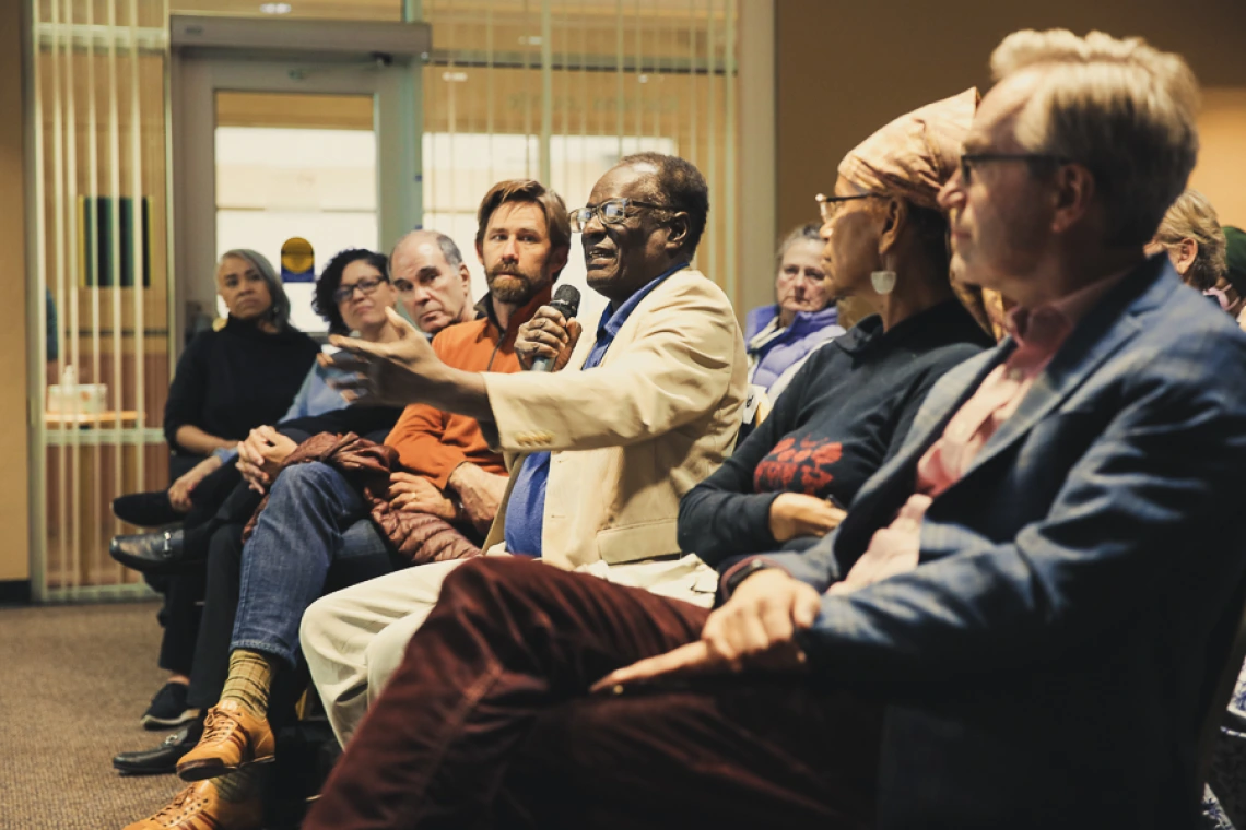 Attendee asking a question during keynote